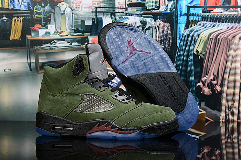 New Jordan 5 Retro 2020 Army Green Black - Click Image to Close